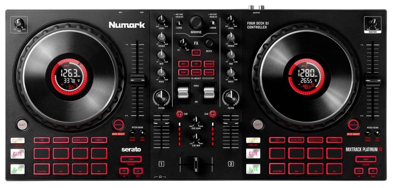 Top view of the Numark Mixtrack Platinum FX