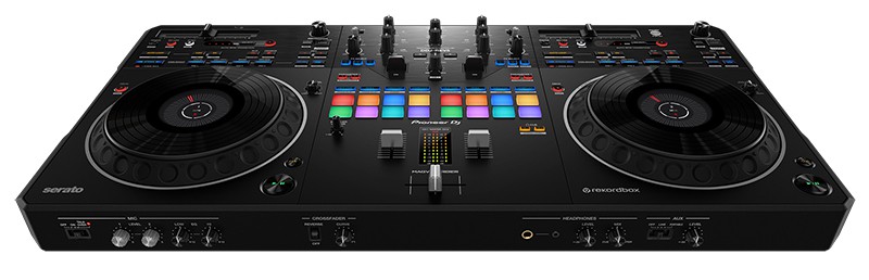 Front angle view of the Pioneer DDJ REV5 DJ controller.