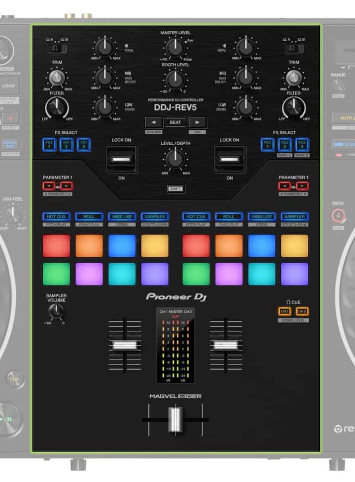 Pioneer DDJ REV5 Mixer Section.