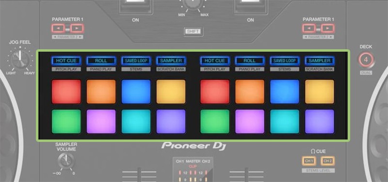Pioneer DDJ REV5 Performance Pads.