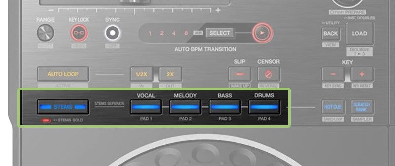 Pioneer DDJ REV5 Stems Controls.