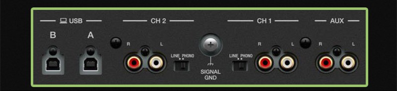 Pioneer DDJ REV7 Input Options.