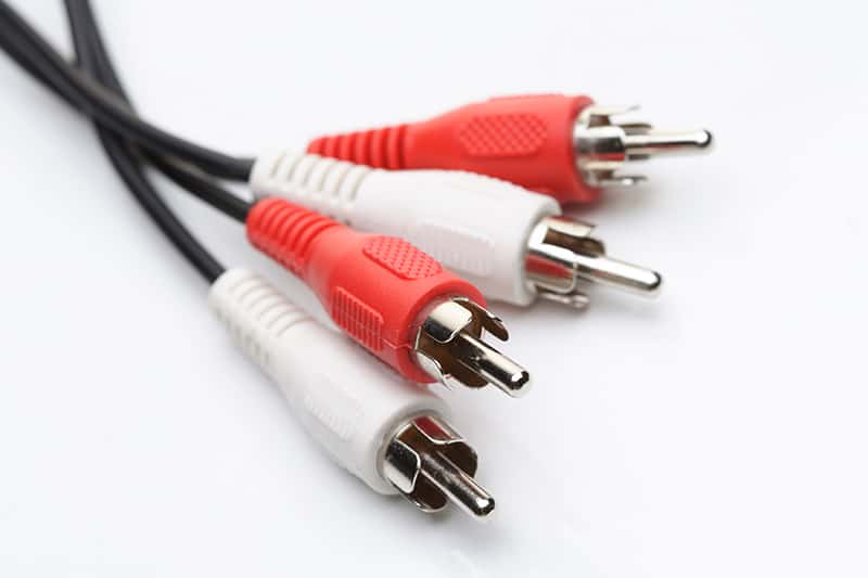 Photo of RCA audio cables.