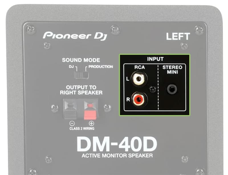 Pioneer DM-40D Inputs.