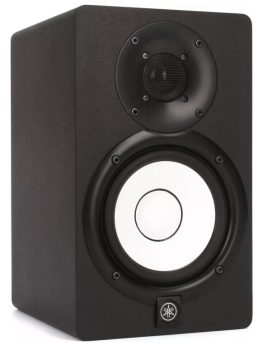 Three quarter view of the Yamaha HS5 studio monitor.