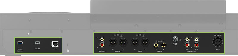 Pioneer DJ OPUS-QUAD Rear Connections.