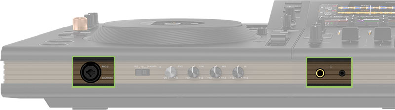 Pioneer DJ OPUS-QUAD Front Connections.