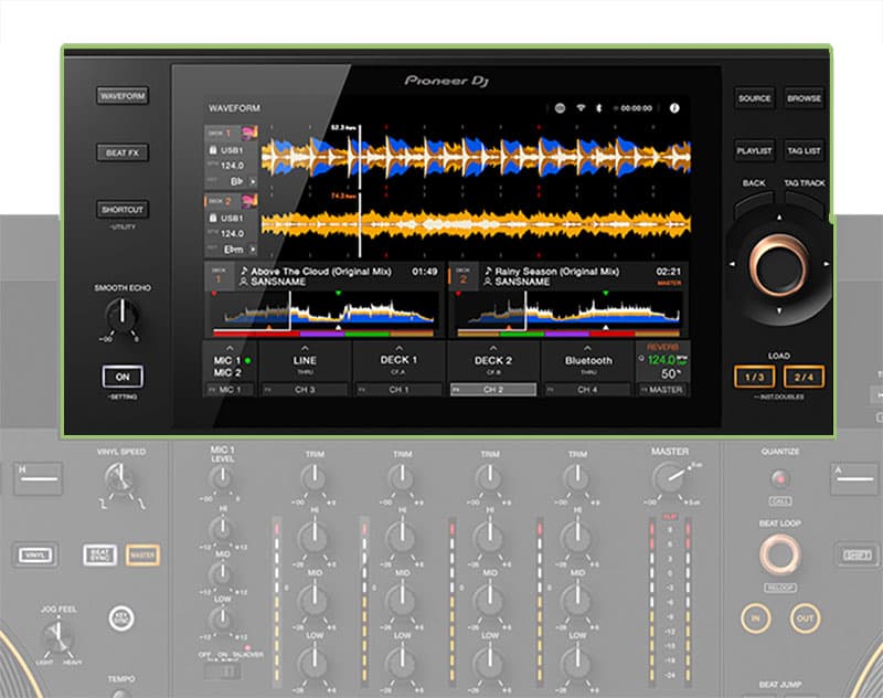 Pioneer DJ OPUS-QUAD Main Screen.