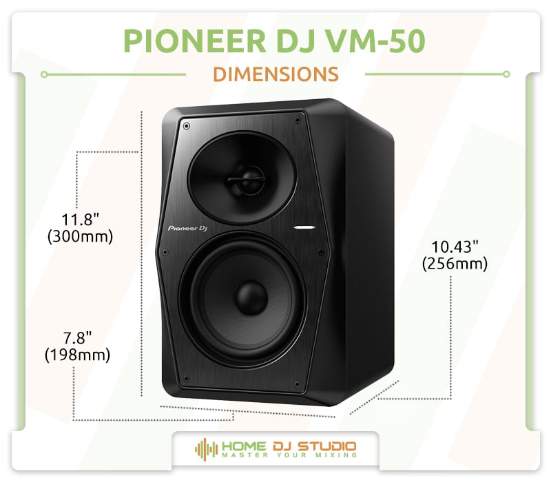 Pioneer DJ VM-50 Dimensions.