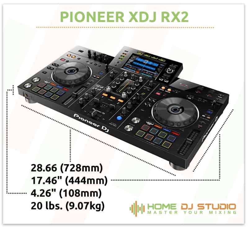 Pioneer XDJ RX2 Dimensions