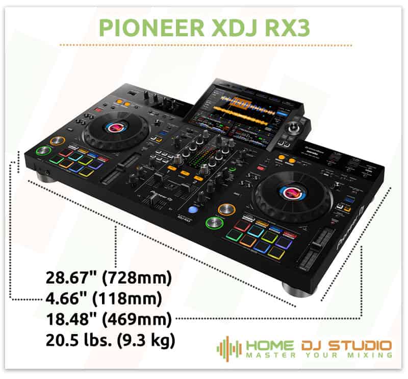 Pioneer XDJ-RX3 Dimensions