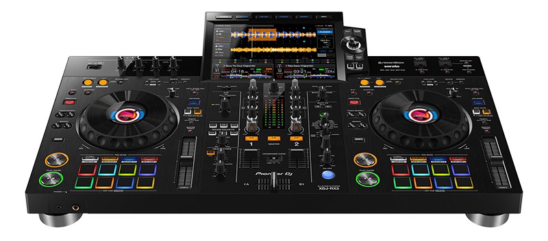 Front angle picture of the Pioneer XDJ-RX3.