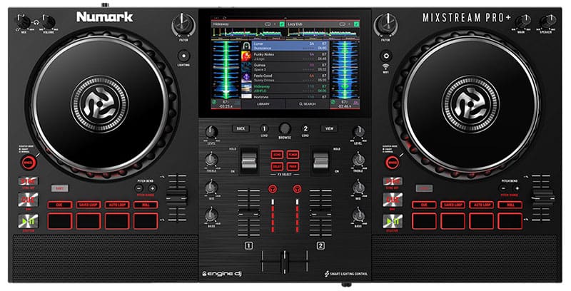 Top view of the Numark Mixstream Pro+.