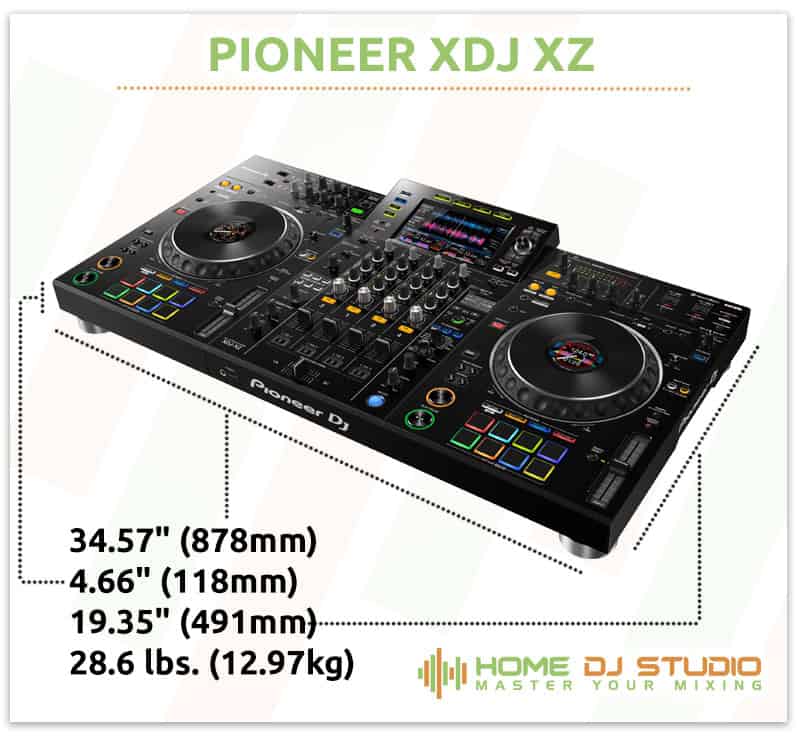 Pioneer XDJ XZ Dimensions.