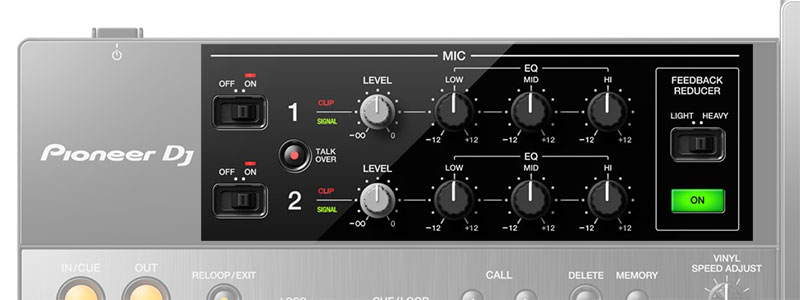 Pioneer XDJ XZ Microphone Controls.