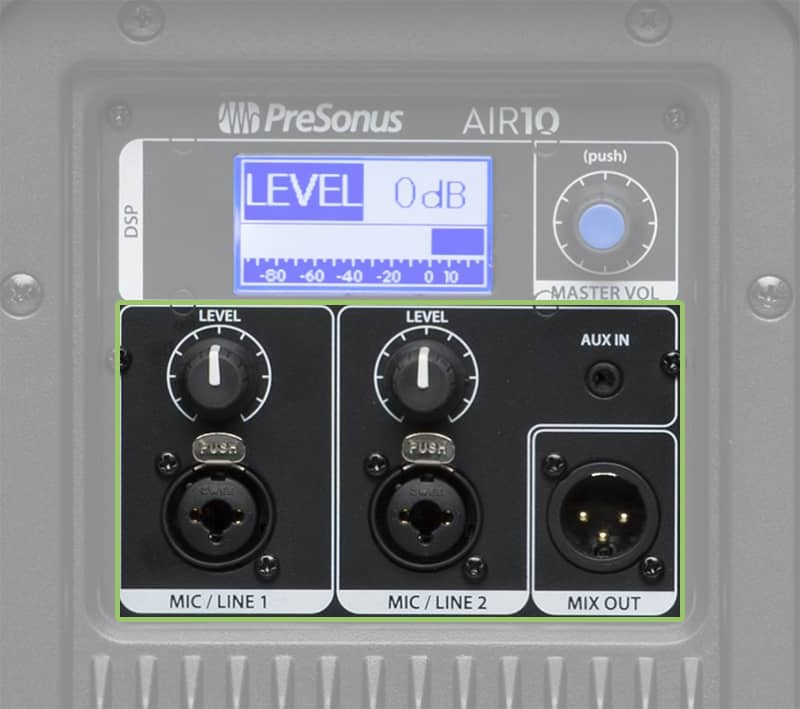 PreSonus AIR10 Connection Options.