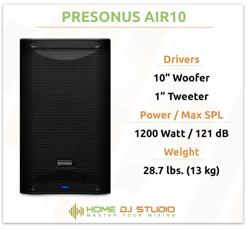 PreSonus AIR10 Specifications.