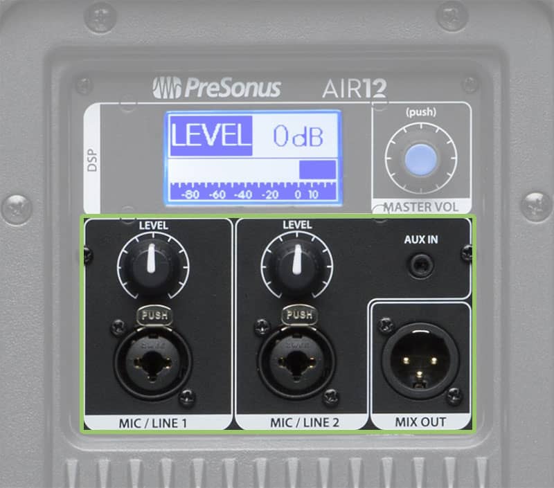PreSonus AIR12 Connections.