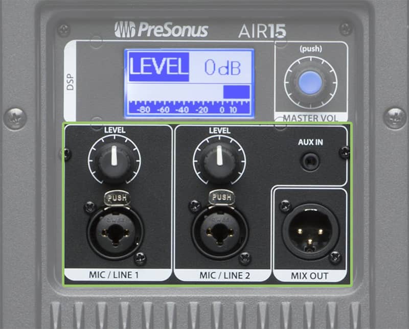PreSonus AIR15 Connection Options.