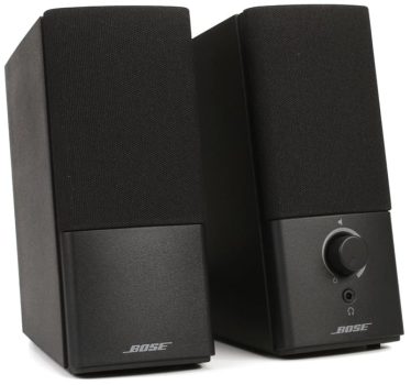Three quarter view of the Bose Companion 2 Series III speakers.