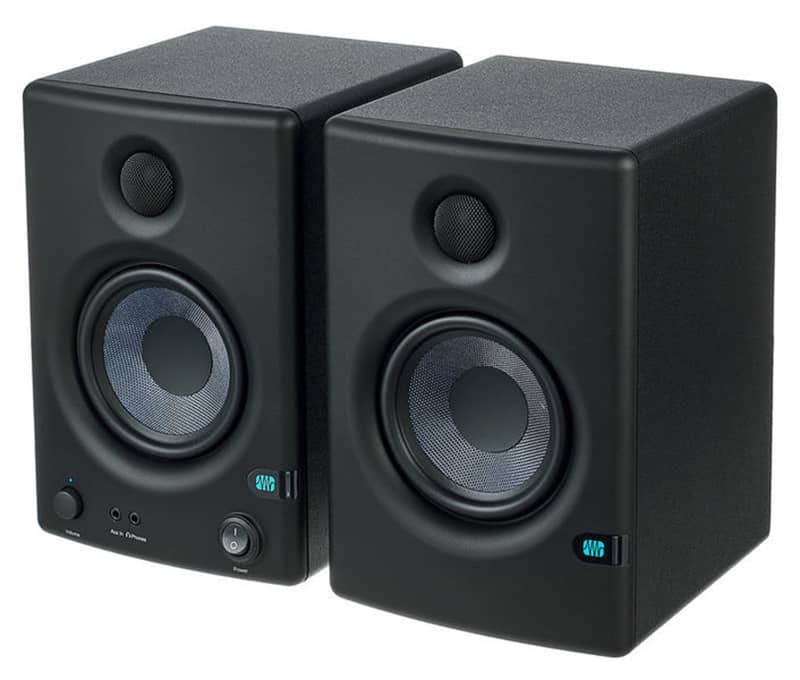 Three quarter top view of the PreSonus Eris E4.5 speakers
