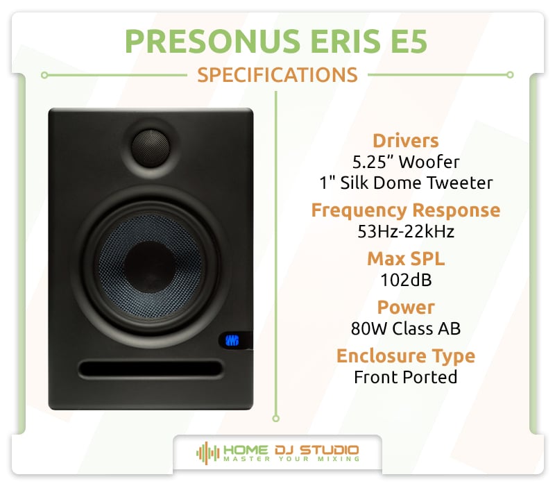 PreSonus Eris E5 Specifications.