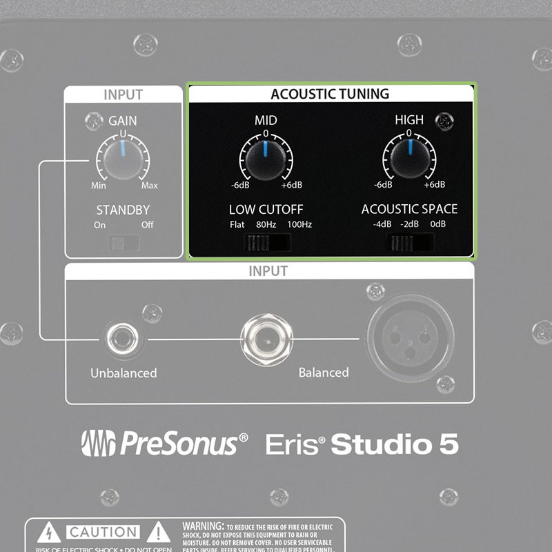 PreSonus Eris Studio 5 Tuning Options.
