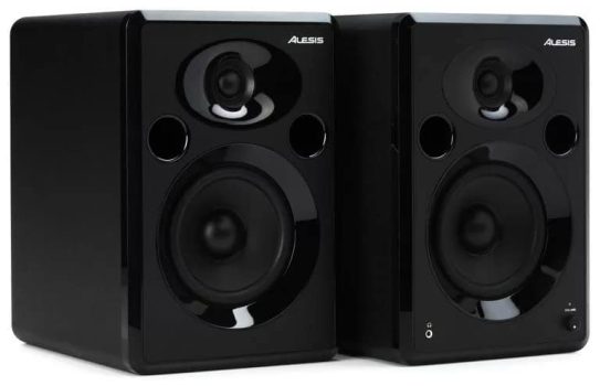 Three quarter view of the Alesis Elevate 5 MKII studio monitors