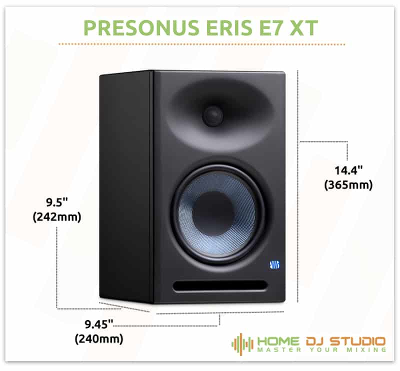 PreSonus Eris E7 XT Dimensions.