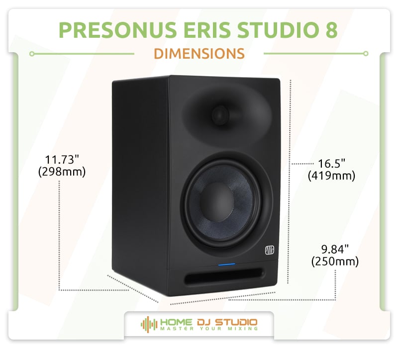 PreSonus Eris Studio 8 Dimensions.