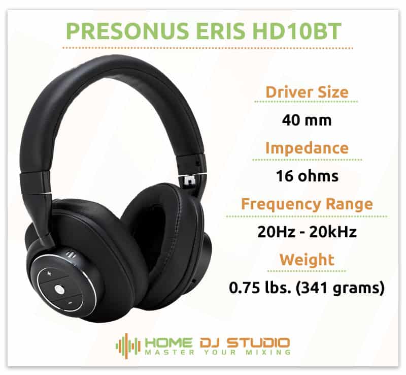 PreSonus Eris HD10BT Specifications.