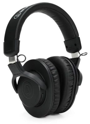 Three quarter view of the Audio-Technica ATH-M20xBT headphones.
