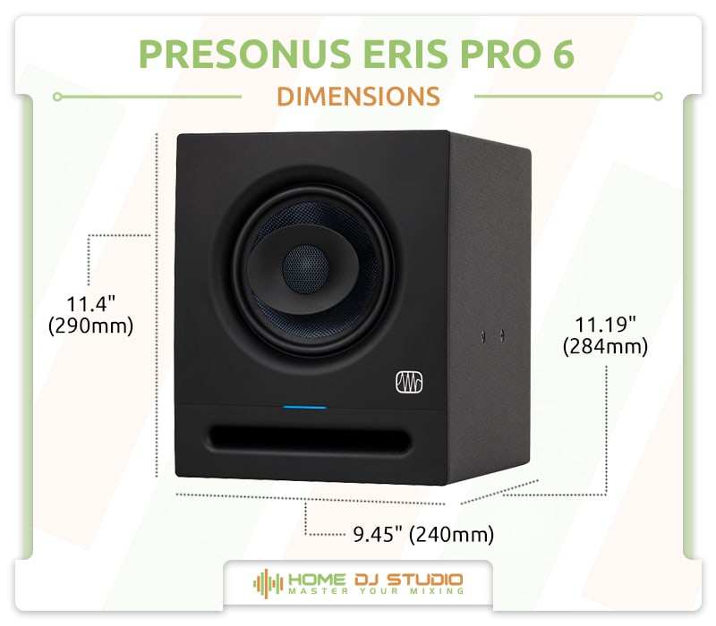 PreSonus Eris Pro 6 Dimensions.