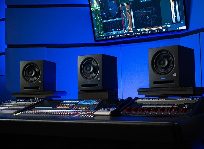 PreSonus Eris Pro 6 studio monitors in a professional studio.