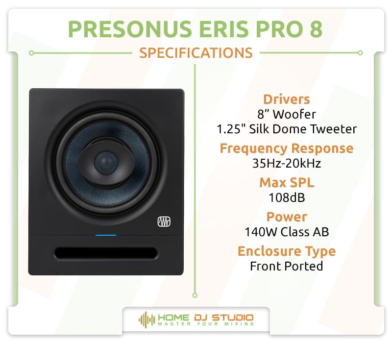PreSonus Eris Pro 8 Specifications.
