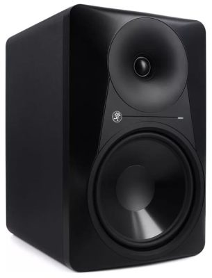 Three quarter view of the Mackie MR824 studio monitor