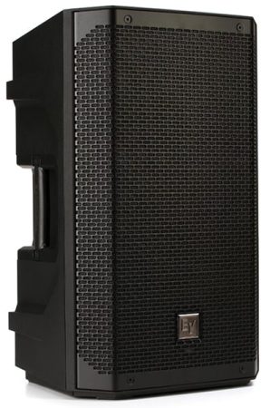 Three-quarter view of the EV ELX200-10P loudspeaker.