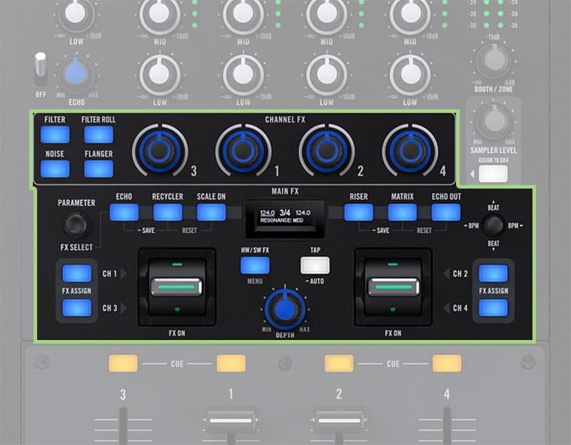 Rane Four FX Controls.