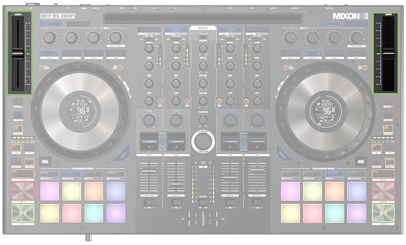 Reloop Mixon 8 Pro Tempo Controls.