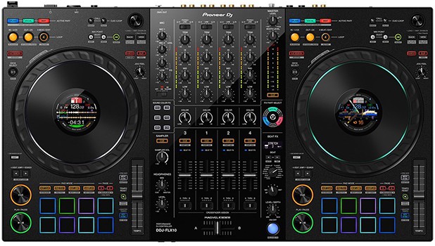 Top view of the Pioneer DDJ-FLX10.