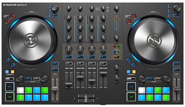Top view of the Traktor Kontrol S3 DJ Controller.
