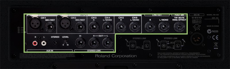 Roland BA 330 Connections.