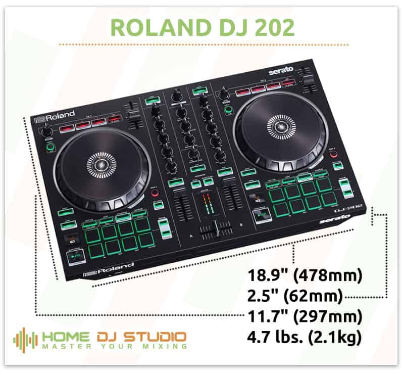 Roland DJ 202 Dimensions