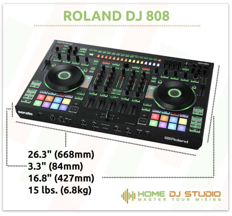 Roland DJ 808 Controller Dimensions