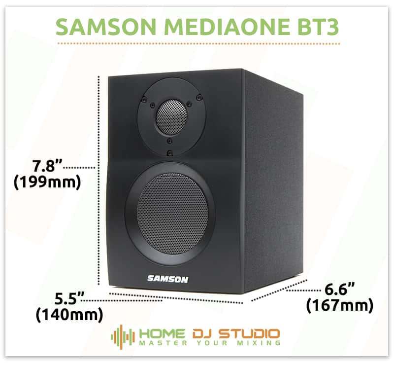 Samson MediaOne BT3 Dimensions.