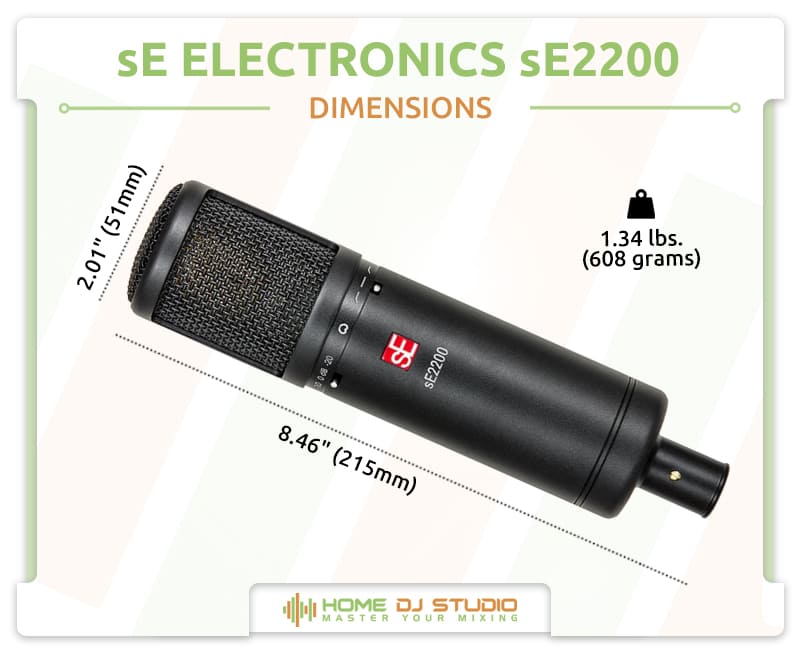 sE Electronics sE2200 Dimensions.