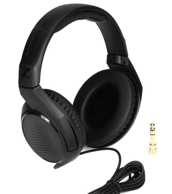 Sennheiser HD 200 Pro with adapter.