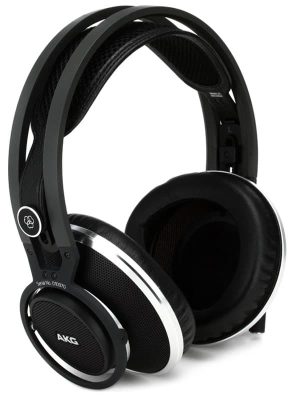Three quarter view of the AKG K812 headphones.