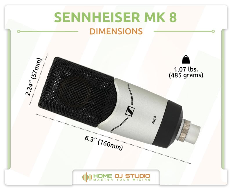 Sennheiser MK 8 Dimensions.