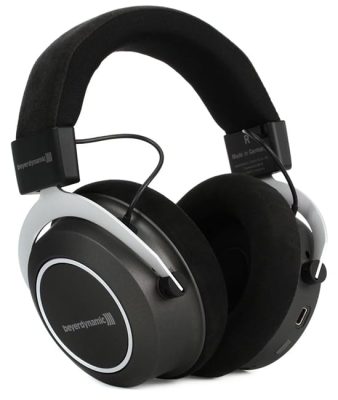 Three quarter view of the Beyerdynamic Amiron headphones.